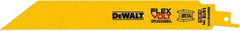 DeWALT - 8" Long x 1" Thick, Bi-Metal Reciprocating Saw Blade - Straight Profile, 14 to 18 TPI, Toothed Edge, Tang Shank - Eagle Tool & Supply