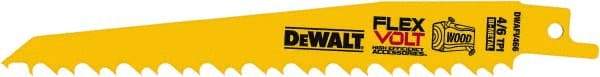 DeWALT - 6" Long x 1" Thick, Bi-Metal Reciprocating Saw Blade - Tapered Profile, 6 TPI, Toothed Edge, Tang Shank - Eagle Tool & Supply