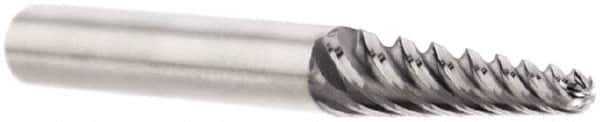 Kennametal - 6° Taper Angle per Side, 5mm Small End Diam, 29mm LOC, Solid Carbide 6 Flute Tapered Ball End Mill - AlTiN Finish, 100mm OAL, 0.4724" Shank Diam, 38° Helix - Eagle Tool & Supply