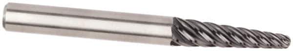Kennametal - 6° Taper Angle per Side, 7/16" Small End Diam, 3/4" LOC, Solid Carbide 6 Flute Tapered Ball End Mill - AlTiN Finish, 5" OAL, 5/8" Shank Diam, 38° Helix - Eagle Tool & Supply