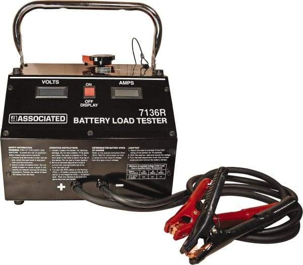 Associated Equipment - 6/8/12 Volt Digital Battery Tester - 0 to 2,000 CCA Range, 5' Cable - Eagle Tool & Supply