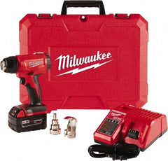 Milwaukee Tool - 0 to 875°F Heat Setting, 6 CFM Air Flow, Heat Gun Kit - 18 Volts, 5 Amps, 360 Watts - Eagle Tool & Supply