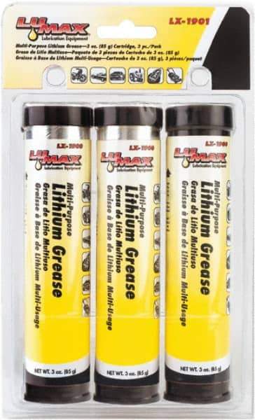 lumax - 3 oz Cartridge Lithium General Purpose Grease - High/Low Temperature, 265°F Max Temp, - Eagle Tool & Supply