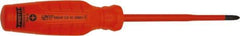 Proto - #2, 9-7/16" OAL, Insulated Phillips Screwdriver - 5" Blade Length, Round Shank, Impact & Chemical Resistant Handle - Eagle Tool & Supply