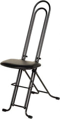 Vestil - 12-3/4" Wide x 19-3/8" Deep x 18-1/2" & 33" High, Steel Folding Chair with 1" Padded Seat - Black - Eagle Tool & Supply