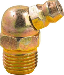lumax - 65° Head Angle, 1/8 PTF Steel Grease Fitting Adapter - 7/16" Hex, 0.85" Overall Height, 0.29" Shank Length - Eagle Tool & Supply