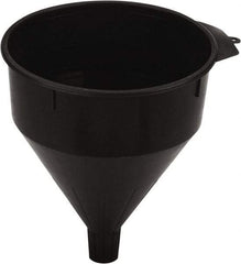 lumax - 204 oz Capacity Plastic Funnel - 8-1/2" Mouth OD, 1-1/4" Tip OD, 1-1/2" Straight Spout, Black - Eagle Tool & Supply