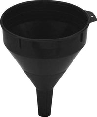 lumax - 64 oz Capacity Plastic Funnel - 6-1/2" Mouth OD, 1" Tip OD, 2-1/2" Straight Spout, Black - Eagle Tool & Supply