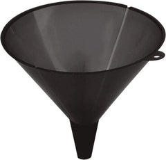 lumax - 48 oz Capacity Plastic Funnel - 8" Mouth OD, 3/4" Tip OD, 2-1/4" Straight Spout, Black - Eagle Tool & Supply