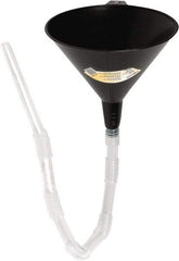 lumax - 16 oz Capacity Plastic Funnel - 5-1/2" Mouth OD, 5/8" Tip OD, 18" Flexible Spout, Black - Eagle Tool & Supply