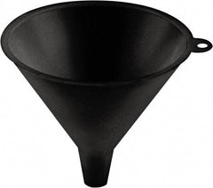 lumax - 16 oz Capacity Plastic Funnel - 5-1/4" Mouth OD, 3/4" Tip OD, 1-1/4" Straight Spout, Black - Eagle Tool & Supply