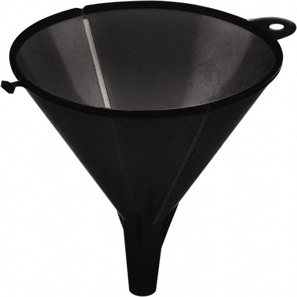 lumax - 8 oz Capacity Plastic Funnel - 4-1/2" Mouth OD, 1/2" Tip OD, 1-1/2" Straight Spout, Black - Eagle Tool & Supply