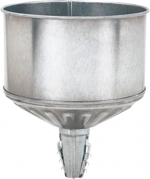 lumax - 256 oz Capacity Steel Funnel - 9-1/2" Mouth OD, 1-1/4" Tip OD, 3-3/4" Straight Spout, Silver - Eagle Tool & Supply