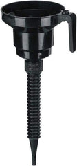 lumax - 48 oz Capacity Plastic Funnel - 6-1/2" Mouth OD, 1/2" Tip OD, 13-1/4" Flexible Spout, Black - Eagle Tool & Supply