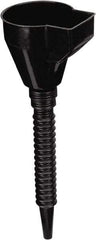 lumax - 32 oz Capacity Plastic Funnel - 4-1/4" Mouth OD, 1/2" Tip OD, 11-1/2" Flexible Spout, Black - Eagle Tool & Supply