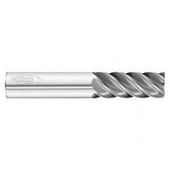 25mm Dia. x 121mm Overall Length 5-Flute Square End Solid Carbide SE End Mill-Round Shank-Center Cut-Uncoated - Eagle Tool & Supply