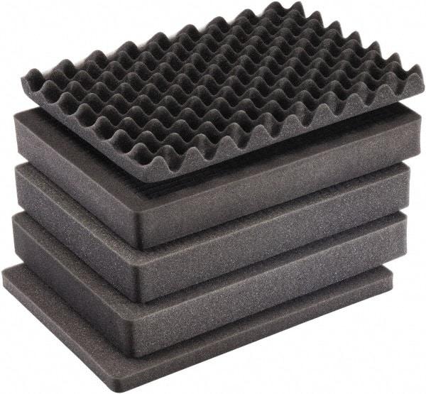 Pelican Products, Inc. - Tool Box Foam Foam Set - 13-1/4" Wide x 7-1/8" Deep x 19-3/4" High, Black, For Pelican Case 1557 - Eagle Tool & Supply