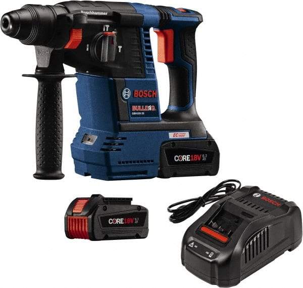 Bosch - 18 Volt SDS Plus Chuck Cordless Rotary Hammer - 0 to 4,300 BPM, 0 to 900 RPM, Reversible - Eagle Tool & Supply