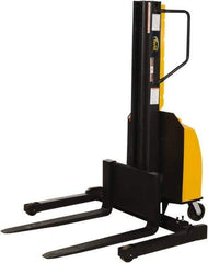 Vestil - 1,500 Lb Capacity, 98" Lift Height, Battery Powered Stacker - 2" Lowered Height, 36" Fork Length, 45" Overall Width - Eagle Tool & Supply