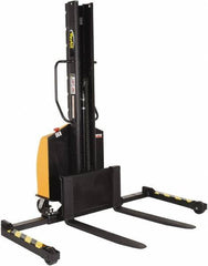 Vestil - 1,500 Lb Capacity, 63" Lift Height, Battery Powered Stacker - 2" Lowered Height, 36" Fork Length, 29-1/2" Overall Width - Eagle Tool & Supply
