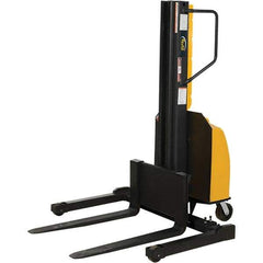 Vestil - 1,500 Lb Capacity, 118" Lift Height, Battery Powered Stacker - 2" Lowered Height, 36" Fork Length, 29" Overall Width - Eagle Tool & Supply