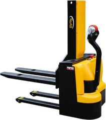 Vestil - 3,000 Lb Capacity, 43" Lift Height, Battery Powered Stacker - 3-3/8" Lowered Height, 42" Fork Length, 31-1/2" Overall Width - Eagle Tool & Supply