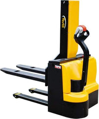 Vestil - 3,000 Lb Capacity, 43" Lift Height, Battery Powered Stacker - 3-3/8" Lowered Height, 42" Fork Length, 31-1/2" Overall Width - Eagle Tool & Supply