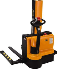 Vestil - 3,000 Lb Capacity, 45" Lift Height, Battery Powered Stacker - 1-1/2" Lowered Height, 42" Fork Length, 57" Overall Width - Eagle Tool & Supply