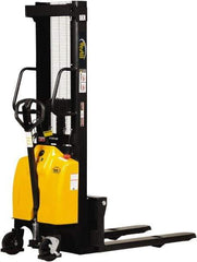 Vestil - 2,000 Lb Capacity, 98" Lift Height, Battery Powered Stacker - 3-3/8" Lowered Height, 42" Fork Length, 26-3/4" Overall Width - Eagle Tool & Supply