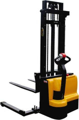 Vestil - 2,200 Lb Capacity, 118" Lift Height, Battery Powered Stacker - 2-1/8" Lowered Height, 42" Fork Length, 50" Overall Width - Eagle Tool & Supply