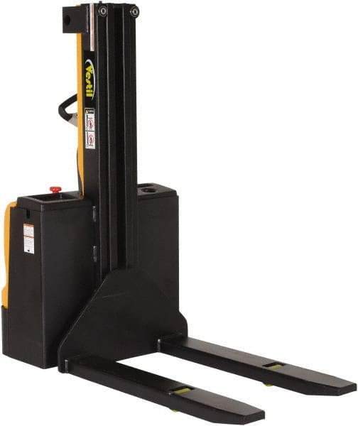 Vestil - 2,200 Lb Capacity, 62" Lift Height, Battery Powered Stacker - 3-3/8" Lowered Height, 42" Fork Length, 32" Overall Width - Eagle Tool & Supply