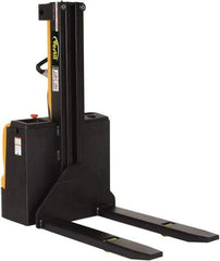 Vestil - 2,200 Lb Capacity, 62" Lift Height, Battery Powered Stacker - 3-3/8" Lowered Height, 42" Fork Length, 32" Overall Width - Eagle Tool & Supply