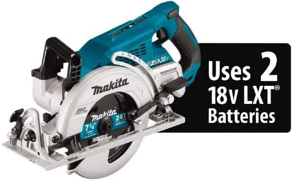 Makita - 18 Volt, 7-1/4" Blade, Cordless Circular Saw - 5,100 RPM, Lithium-Ion Batteries Not Included - Eagle Tool & Supply