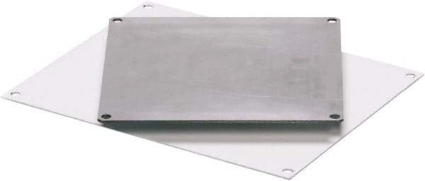 Fibox - 6" OAW x 6" OAH White Painted Electrical Enclosure Back Panel - 6" x 6" Box, Steel, Use with ARCA 664 - Eagle Tool & Supply