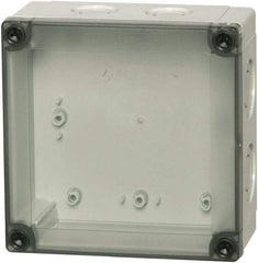 Fibox - Polycarbonate Standard Enclosure Screw Flat Cover - NEMA 1, 4, 4X, 6, 12, 13, 7.09" Wide x 7.09" High x 2.36" Deep - Eagle Tool & Supply