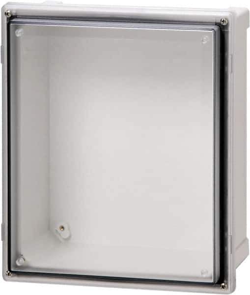 Fibox - Polycarbonate Standard Enclosure Hinge Cover - NEMA 4, 4X, 6, 6P, 12, 13, 12" Wide x 14" High x 7" Deep, Impact, Moisture & Corrosion Resistant, Dirt-tight & Dust-tight - Eagle Tool & Supply