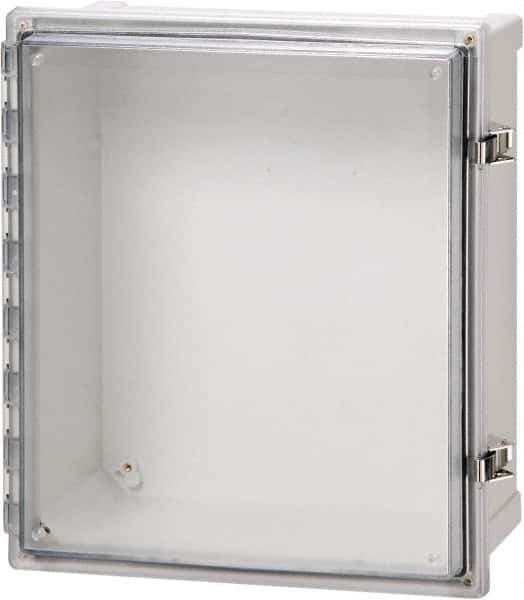 Fibox - Polycarbonate Standard Enclosure Hinge Cover - NEMA 4, 4X, 6, 6P, 12, 13, 6" Wide x 6" High x 4" Deep, Impact, Moisture & Corrosion Resistant, Dirt-tight & Dust-tight - Eagle Tool & Supply