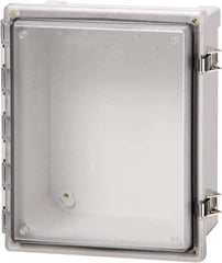 Fibox - Polycarbonate Standard Enclosure Hinge Cover - NEMA 4, 4X, 6, 6P, 12, 13, 8" Wide x 10" High x 4" Deep, Impact, Moisture & Corrosion Resistant, Dirt-tight & Dust-tight - Eagle Tool & Supply