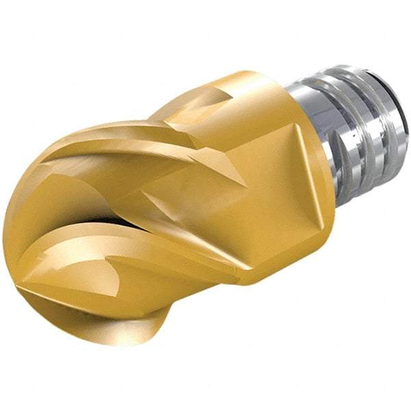 Iscar - MM EBC Grade IC903 Carbide Ball Nose Milling Tip Insert - TiAlN Finish, 4 Flutes, 12mm Cutting Diam, 9.3mm Depth of Cut, 16.5mm Extension, 0.235" Cnr Rad, 45° Helix - Eagle Tool & Supply