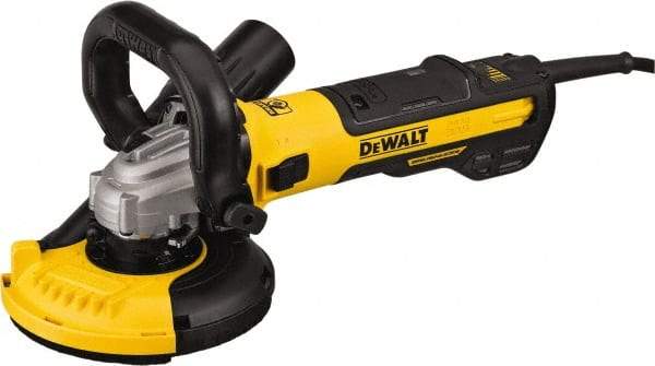 DeWALT - 5" Wheel Diam, 9,000 RPM, Corded Angle & Disc Grinder - 5/8-11 Spindle, 120 Volts, 13 Amps - Eagle Tool & Supply