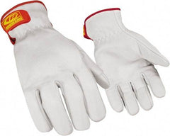 Ringers Gloves - Size 3XL (13), ANSI Cut Lvl 3, Goatskin Leather Cut Resistant Gloves - Hook & Loop Cuff, White, Paired - Eagle Tool & Supply