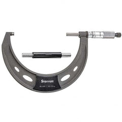 Starrett - Mechanical Outside Micrometers Minimum Measurement (mm): 100.00 Maximum Measurement (mm): 125.00 - Eagle Tool & Supply