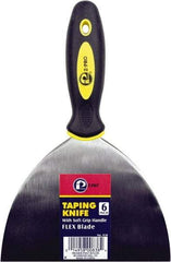 Premier Paint Roller - 6" Wide Spring Blade Steel Taping Knife - Stiff, Soft Grip Plastic Handle, 8.343" OAL - Eagle Tool & Supply