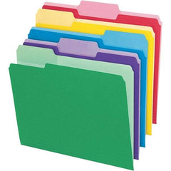Pendaflex - 11-5/8 x 9-1/2", Letter Size, Assorted Colors, File Folders with Top Tab - 11 Point Stock, Assorted Tab Cut Location - Eagle Tool & Supply