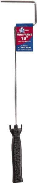 Premier Paint Roller - 4" Wide x 19" Long Mini Roller Frame - Steel Frame, Plastic Handle - Eagle Tool & Supply