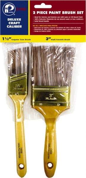 Premier Paint Roller - 1-1/2 & 3" Angle/Flat Polyester General Purpose Paint Brush Set - 2-1/4 & 3" Bristle Length, 6 & 6-1/2" Wood Sash & Beavertail Handle - Eagle Tool & Supply