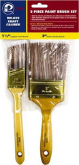 Premier Paint Roller - 1-1/2 & 3" Angle/Flat Polyester General Purpose Paint Brush Set - 2-1/4 & 3" Bristle Length, 6 & 6-1/2" Wood Sash & Beavertail Handle - Eagle Tool & Supply