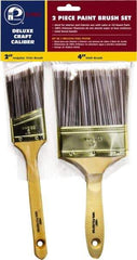 Premier Paint Roller - 2 & 4" Angle/Flat Polyester General Purpose Paint Brush Set - 2-1/2 & 3-1/2" Bristle Length, 6 & 6-1/2" Wood Sash & Beavertail Handle - Eagle Tool & Supply