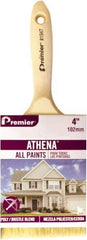 Premier Paint Roller - 4" Flat Polyester/Natural General Purpose Paint Brush Set - 3-1/2" Bristle Length, 6" Wood Beavertail Handle - Eagle Tool & Supply