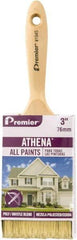 Premier Paint Roller - 3" Flat Polyester/Natural General Purpose Paint Brush - 3" Bristle Length, 5-1/2" Wood Beavertail Handle - Eagle Tool & Supply